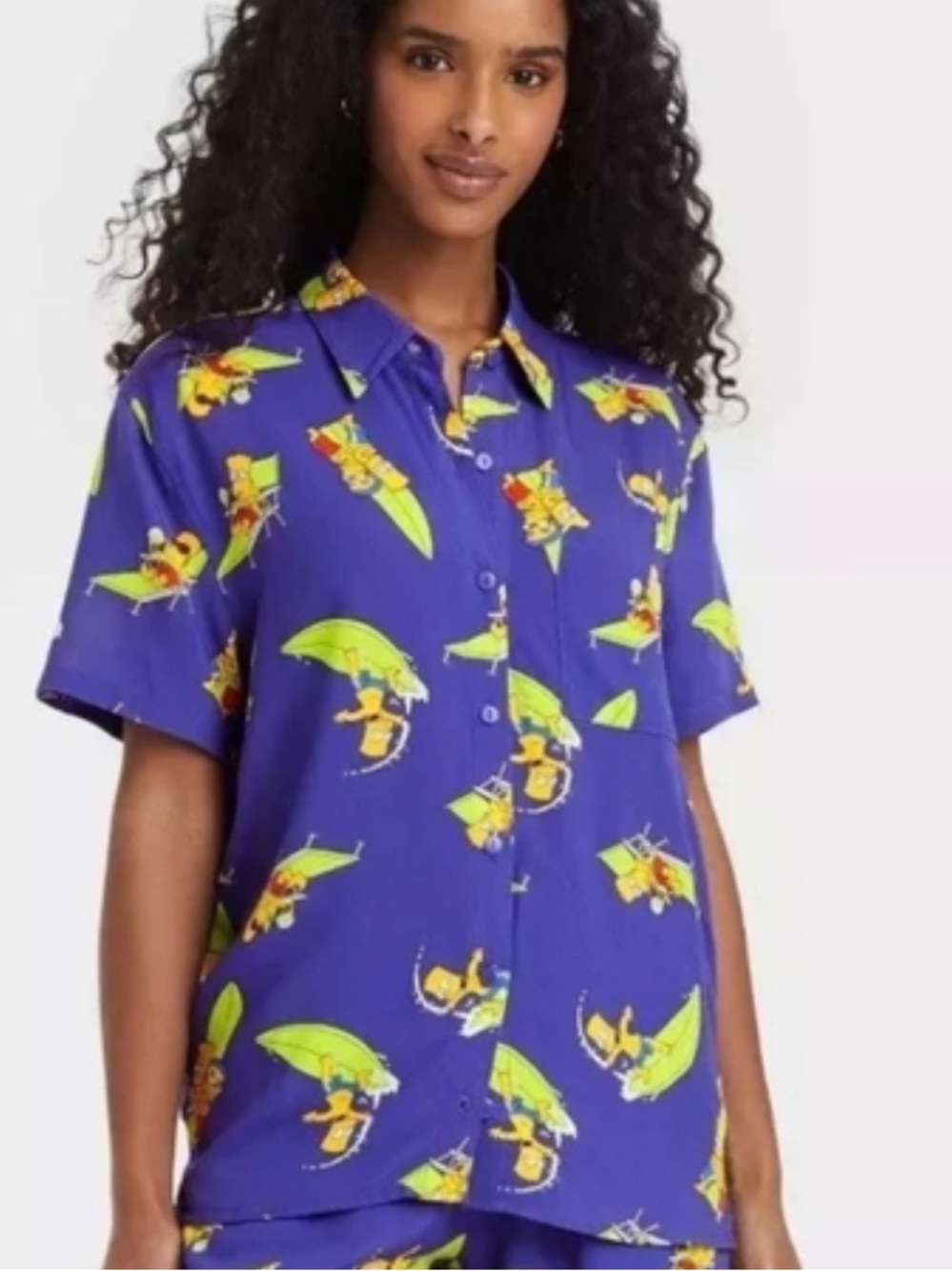 Simpsons button down shirt tee Bart Milhouse surfing NWT XXL women’s